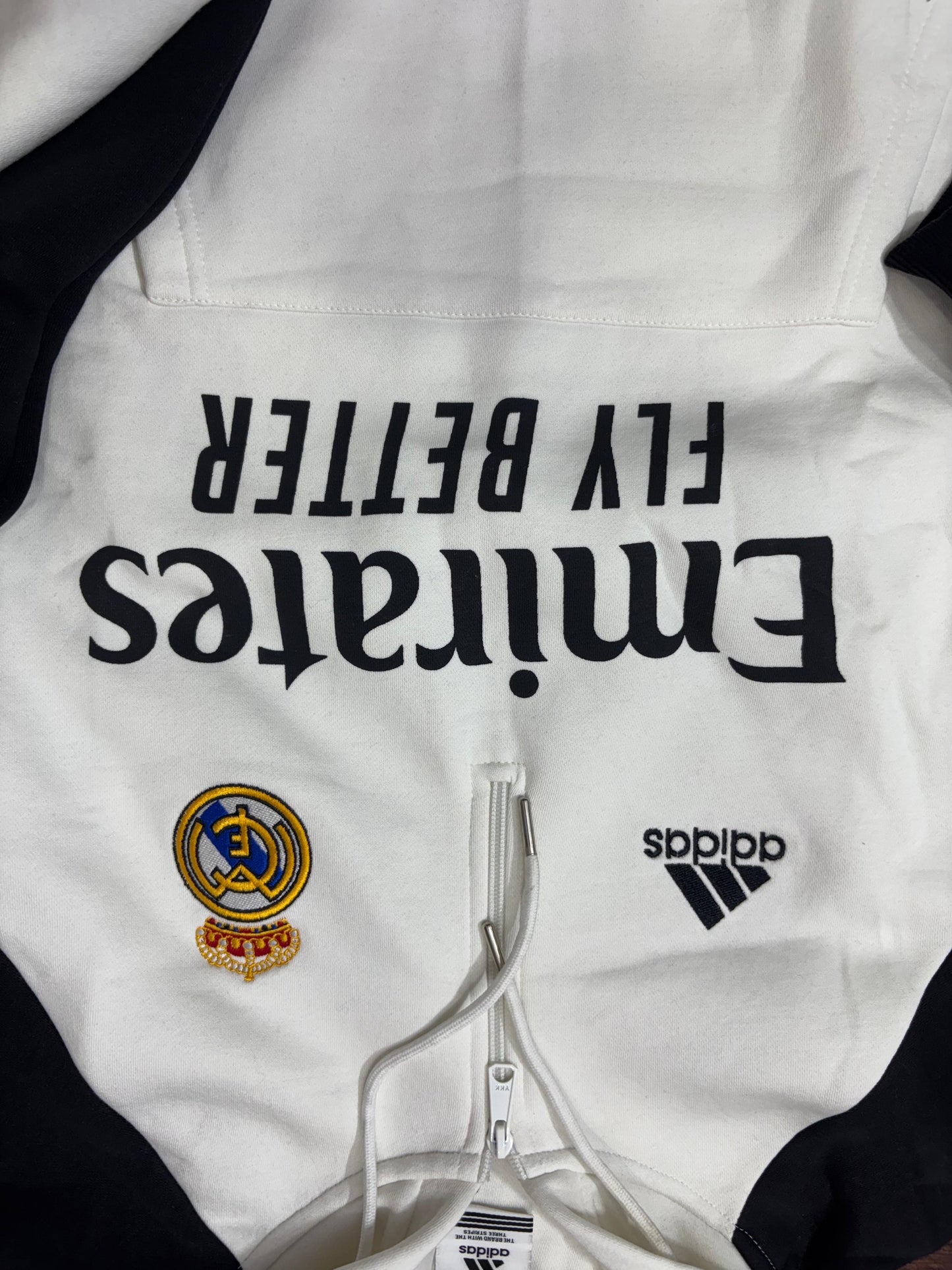 Adidas Concept Real Madrid Half Zipper Hoodie Unisex Cotton Fleece Hoodie