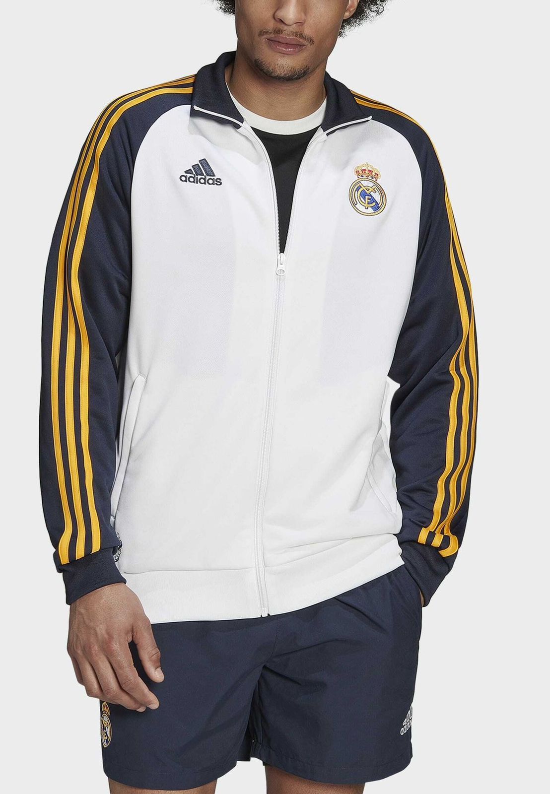 Adidas Three Stripes Real Madrid Anthem Cotton Zipper