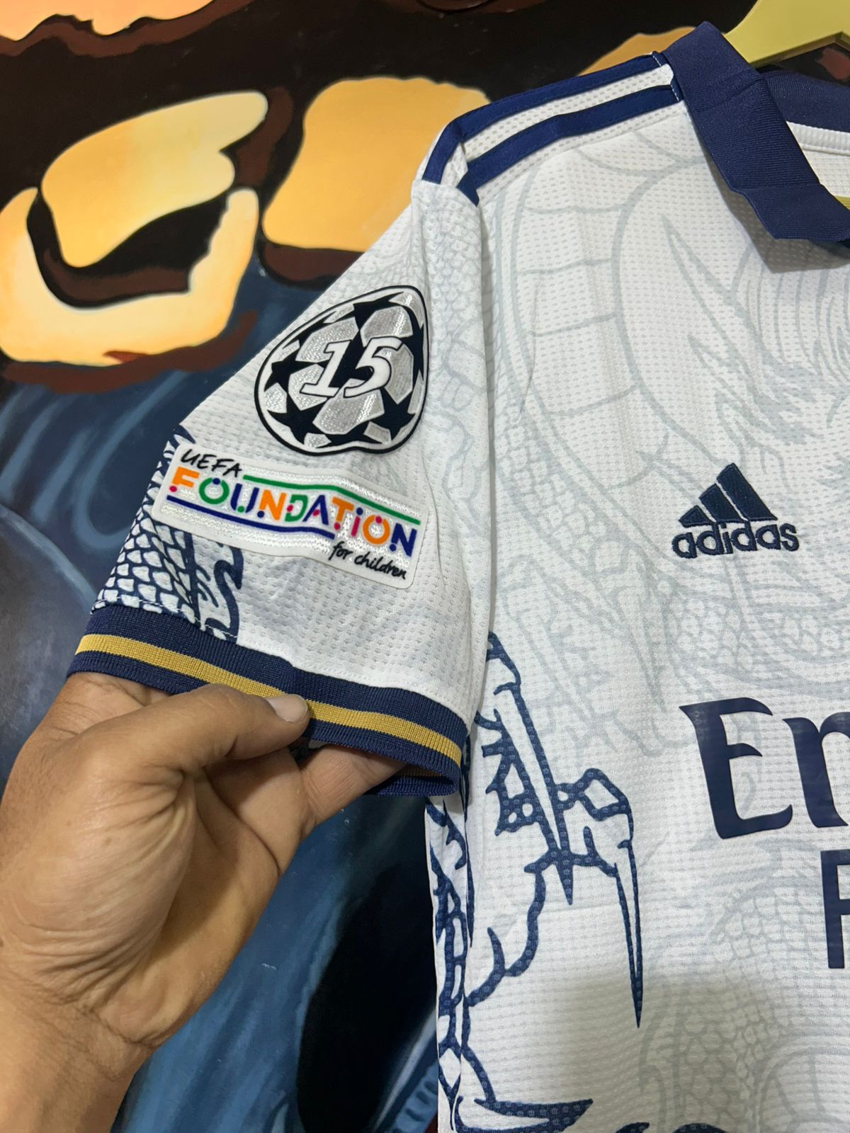 Real Madrid White Dragon Jersey Stadium Edition without Shorts