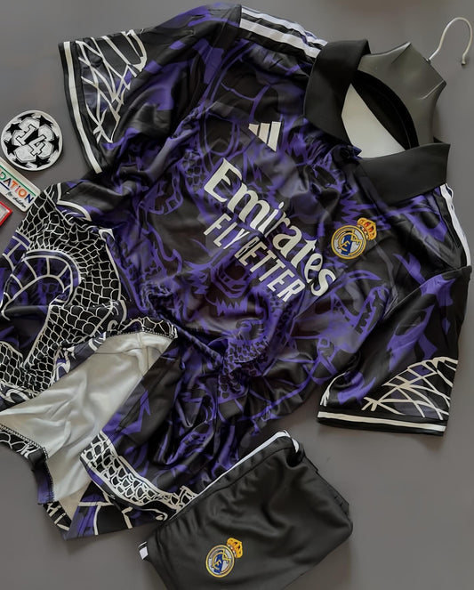 Real Madrid Purple Dragon Jersey with Shorts