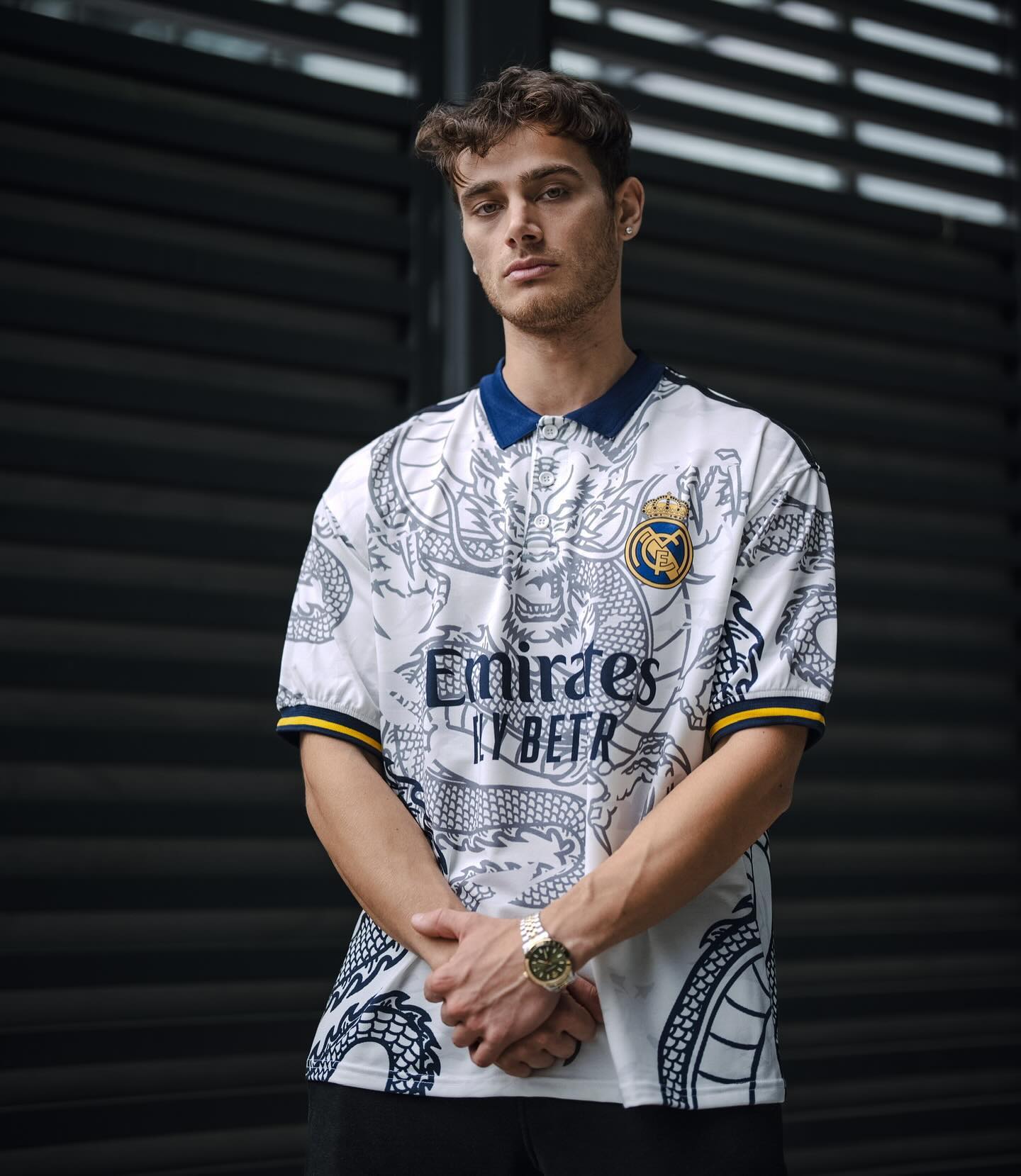 Real Madrid White Dragon Jersey with Shorts