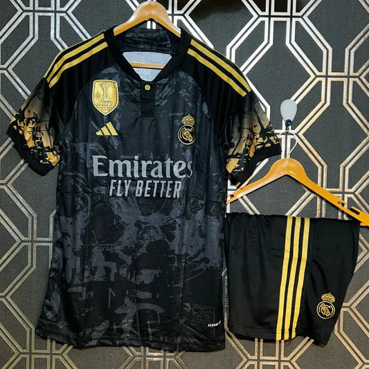 Real Madrid Dark Black Special Edition 24/25 Jersey with Shorts